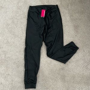 Black Faux leather Jogger by commando, size Medium